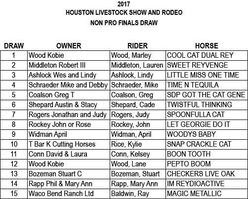 Houston Mercuria Non Pro Finals Draw